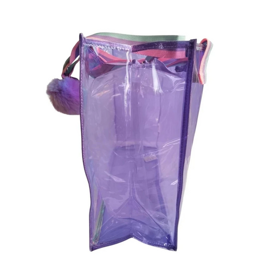 Dream Vest Transparent Hologram Purple Good Luck Large Shoulder Bag
