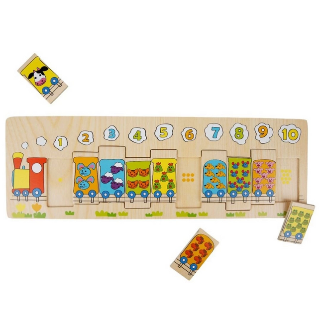 Wooden Numbered Trains 10 Pieces