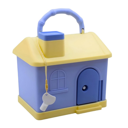 Locked Plastic House Money Box