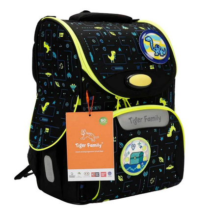 Illuminated Herlitz Dinosaur Patterned Black School Bag