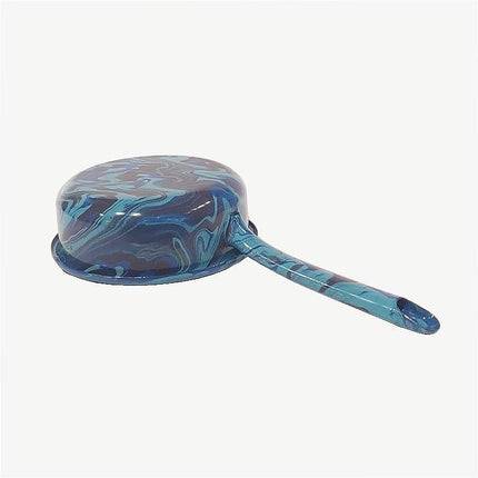 Enamel Casserole 16 cm Marble Pattern Blue