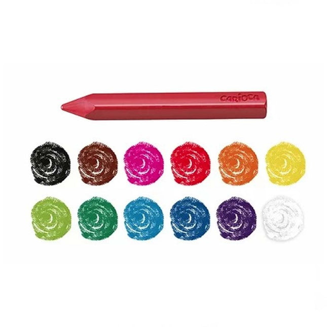 Carioca Jumbo Üçgen Yıkanabilir Pastel Boya Kalemi 12'li 42671