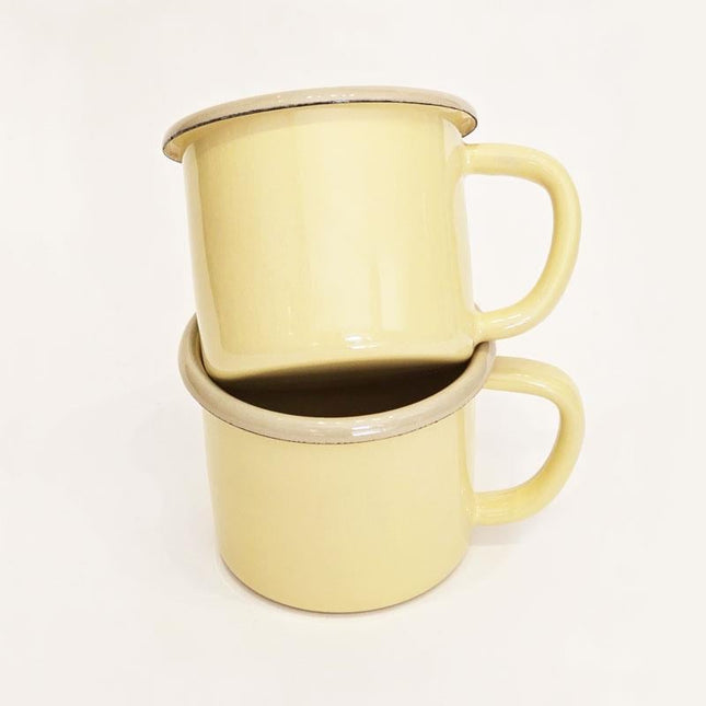 2-Piece Enamel Mug Yellow Beige