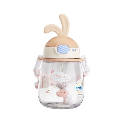 Shotay Tritan Straw Hanging Water Bottle with Ears 600 ml