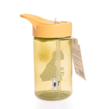 Dino Patterned Water Bottle with Straw PP 430 CC