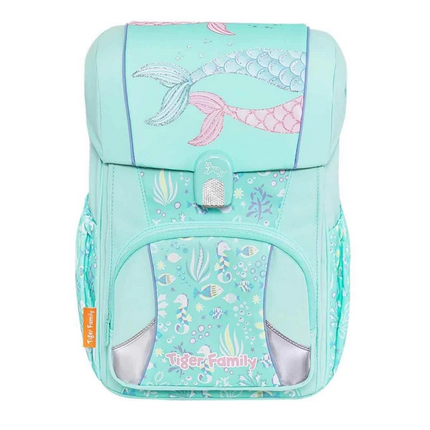 Green School Bag with Mermaid Tail Pattern