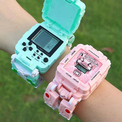 Transformable Robot Clock Game Console