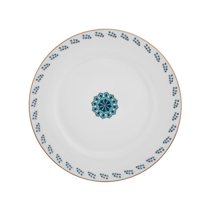 Karaca Iznik Turkish Teacups &amp; Appetizer Plate Set for 6 People - Colorful Dessert Plates (7.4"), Small Turkish Tea Glasses with Saucers - 18 Piece Glass Tea Cups &amp; Porcelain Dish Set