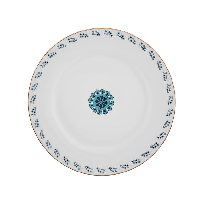 Karaca Iznik Turkish Teacups &amp; Appetizer Plate Set for 6 People - Colorful Dessert Plates (7.4"), Small Turkish Tea Glasses with Saucers - 18 Piece Glass Tea Cups &amp; Porcelain Dish Set