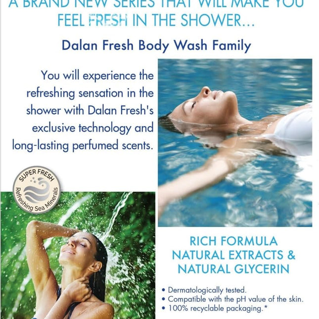 Dalan Natural Extracts Body Wash, with Fresh Pink Grapefruit &amp; Aloe Vera &amp; Sea Minerals, 15.2 fl oz (3 Pack, Grapefruit)
