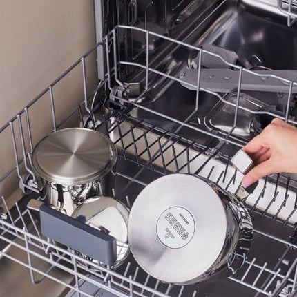 Karaca Fiona Stainless Steel Turkish Teapot Set, 1L Tea Pot &amp; 2L Water Tank (Kettle), Stove Top/Induction Compatible, Elegant Silver Design, Easy to Clean, Non-Flammable Handles