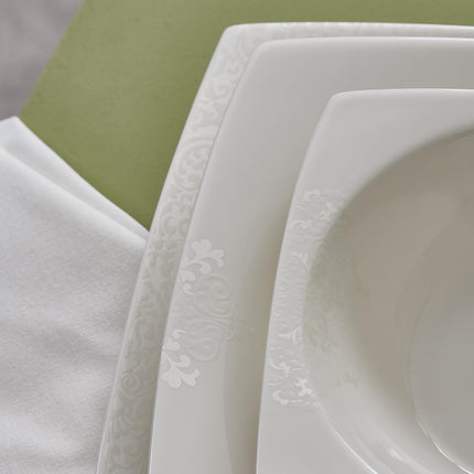 Karaca New Flava 24 Piece Porcelain Dinnerware Set for 6 People, Elegant Porcelain Dishware with Dinner, Pasta, Side Plates, Bowls, Kitchen Essentials Durable, Resistant, Ideal for Dinner Serving