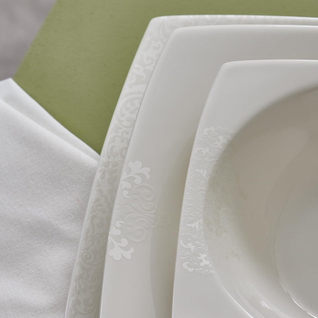 Karaca New Flava 24 Piece Porcelain Dinnerware Set for 6 People, Elegant Porcelain Dishware with Dinner, Pasta, Side Plates, Bowls, Kitchen Essentials Durable, Resistant, Ideal for Dinner Serving