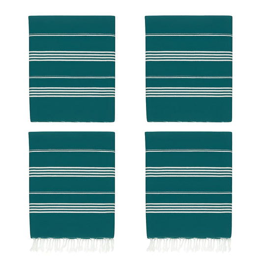 HAVLULAND Turkish Beach Towels 4 Packs Oversized Bath Towel Bulk Quick Dry Sand Free Light Weight Extra Large Big Pool Blanket Adult Travel Women Must Have Clearance (Teal, 4 Pack)