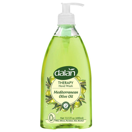 Dalan Therapy Mediterranean Olive Oil Ultra Moisturizing Liquid Hand Soap for Normal and Dry Hands Fresh Clean and Soft Feeling (13.5 Fl Oz / 400 mL (Pack of 4))
