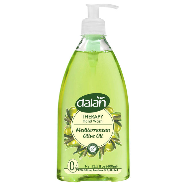 Dalan Therapy Mediterranean Olive Oil Ultra Moisturizing Liquid Hand Soap for Normal and Dry Hands Fresh Clean and Soft Feeling (13.5 Fl Oz / 400 mL (Pack of 4))