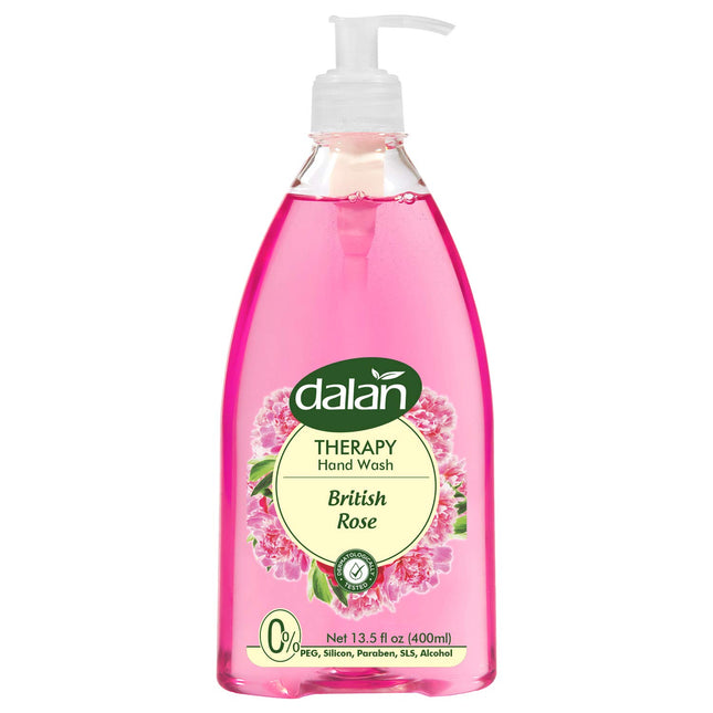 Dalan Therapy British Rose Ultra Moisturizing Liquid Hand Soap for Normal and Dry Hands Fresh Clean and Soft Feeling (13.5 Fl Oz / 400 mL (Pack of 1))