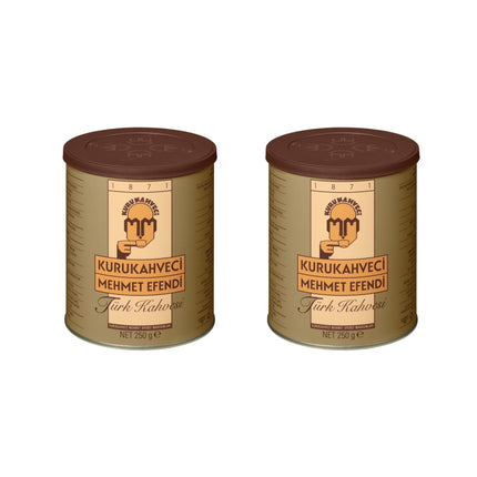 KURUKAHVECI MEHMET EFENDI Turkish Coffee, Arabica Beans, Roasted Ground, Rich Aroma, Fresh, Medium to Heavy-bodied, Original Taste Since 1871 (8.8 OZ / 250 Gr) Pack of 2
