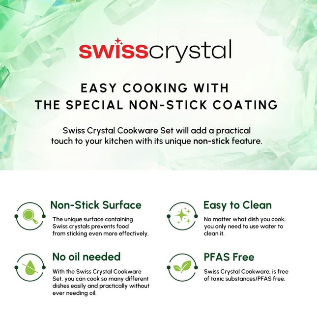 KARACA Fancy Ceramic Cookware Sets Black, Kitchen Pots &amp; Pans Set Non Stick with Lid, Swiss Crystal Surface, Induction Cooking Utensils, 7-Piece, Dishwasher Safe