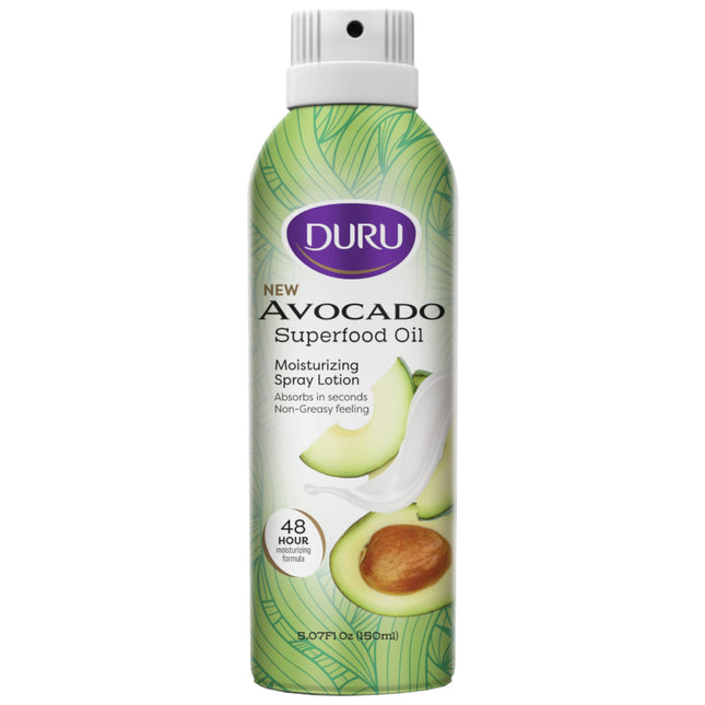 Duru Avocado Moisturizing Spray Lotion - Spray Moisturizer Avocado Oil Lotion 48 Hour Moisture Body Lotion