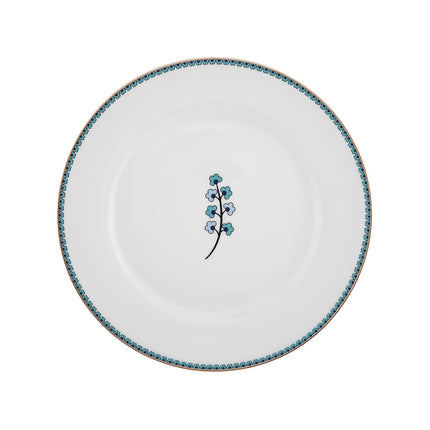 Karaca Iznik Turkish Teacups &amp; Appetizer Plate Set for 6 People - Colorful Dessert Plates (7.4"), Small Turkish Tea Glasses with Saucers - 18 Piece Glass Tea Cups &amp; Porcelain Dish Set