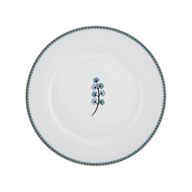 Karaca Iznik Turkish Teacups & Appetizer Plate Set for 6 People - Colorful Dessert Plates (7.4"), Small Turkish Tea Glasses with Saucers - 18 Piece Glass Tea Cups & Porcelain Dish Set