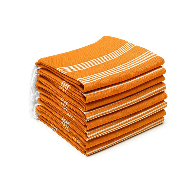 HAVLULAND Turkish Beach Towels Oversized -100% Turkish Cotton Super Soft Lightweight - Absorbent and Quick Drying Bath Towel - Sand Free Beach Towel - Turkish Towels for Adults (Orange, 6 Pack)