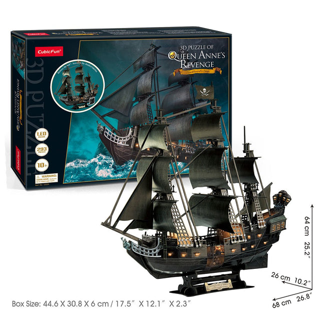 CubicFun Queen Anne's Revenge 3D Puzzle 293 Parça LED Işıklı
