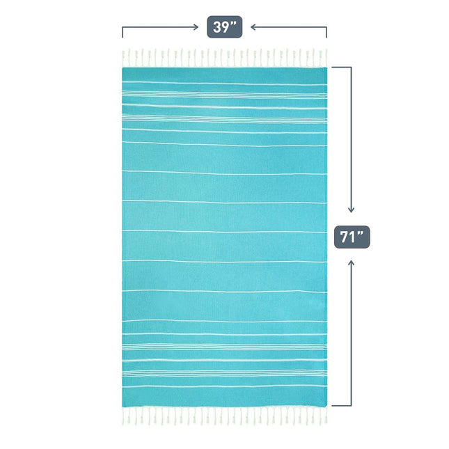 HAVLULAND Turkish Beach Towels Oversized -100% Turkish Cotton Super Soft Lightweight - Absorbent and Quick Drying Bath Towel - Sand Free Beach Towel - Turkish Towels (Rainbow, 6 Pack)