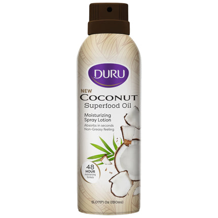 Duru Coconut Moisturizing Spray Lotion - Spray Moisturizer Coconut Oil Lotion 48 Hour Moisture Body Lotion