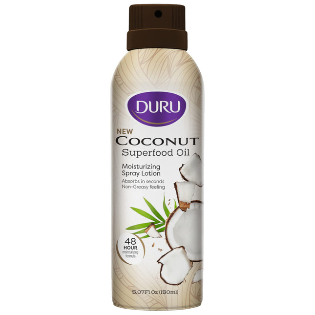 Duru Coconut Moisturizing Spray Lotion - Spray Moisturizer Coconut Oil Lotion 48 Hour Moisture Body Lotion
