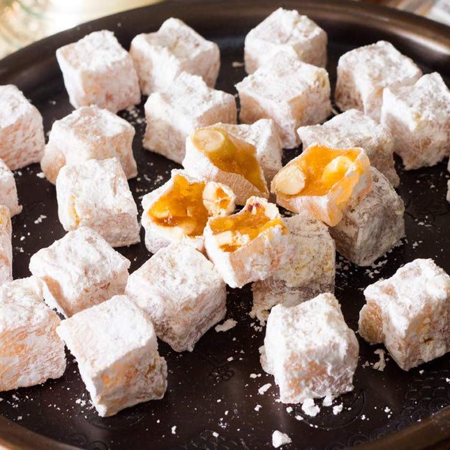 Cerez Pazari Turkish Delight Hazelnut Candy Gourmet Premium Vegan Sweets Medium Gift Box 14.8oz | Sweet Luxury Traditional Confectionery Soft Candy Dessert Glucose Free Turkish Delight (Loukoumi) | Apprx.42 Pcs