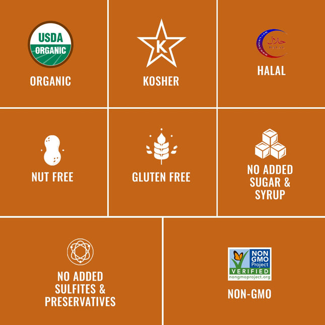 Sunny Fruit Organic Prebiotic Apricots - 6 Bags (30 Individual Portion Packs) | Convenient Snack Packs with Prebiotic Fiber | ORGANIC, NON-GMO, KOSHER, HALAL, NO PRESERVATIVES, NO SUGAR ADDED