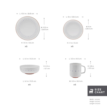 Karaca Haag Glaze Stoneware Dinnerware Set (16-Piece) - Kitchen Dishware Dining Set for 4 People - Microwave Safe Dinner Plates and Bowls Set (Multi)