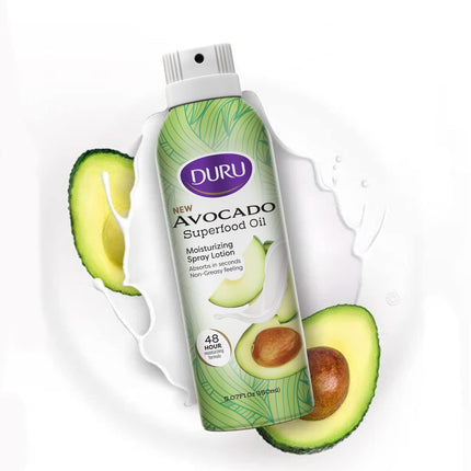 Duru Avocado Moisturizing Spray Lotion - Spray Moisturizer Avocado Oil Lotion 48 Hour Moisture Body Lotion