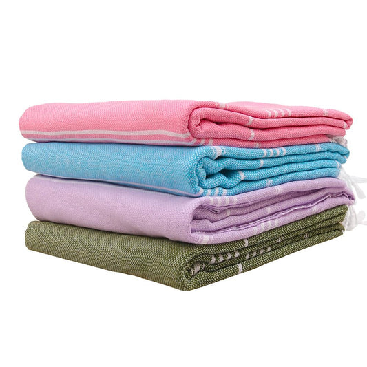 HAVLULAND Turkish Beach Towels Oversized, Quick-Dry & Sand-Free | Lightweight, Absorbent Bath Towels for Travel, Pool, Vacation & Beach | 40” x 72” Bulk Set