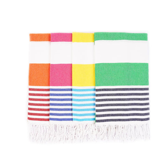 HAVLULAND 4-Pack Turkish Beach Towels – Oversized, Quick-Dry & Sand-Free | Lightweight, Absorbent Bath Towels for Travel, Pool, Vacation & Beach | 40” x 72” Bulk Set