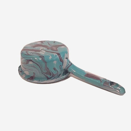 Enamel Casserole 12 cm Marble Pattern Blue