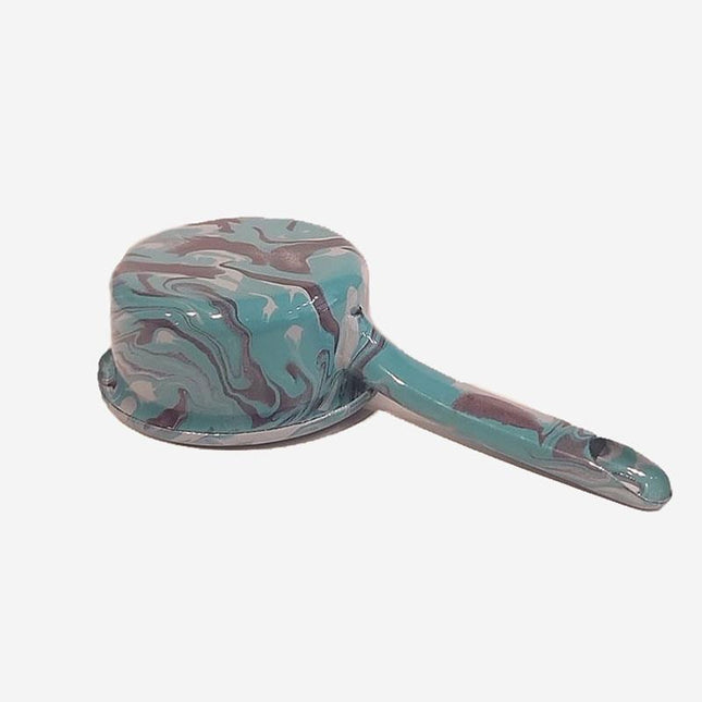 Enamel Casserole 12 cm Marble Pattern Blue