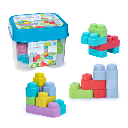 Soft Big Blocks Bucket 18 Pieces