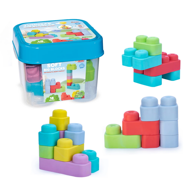 Soft Big Blocks Bucket 18 Pieces