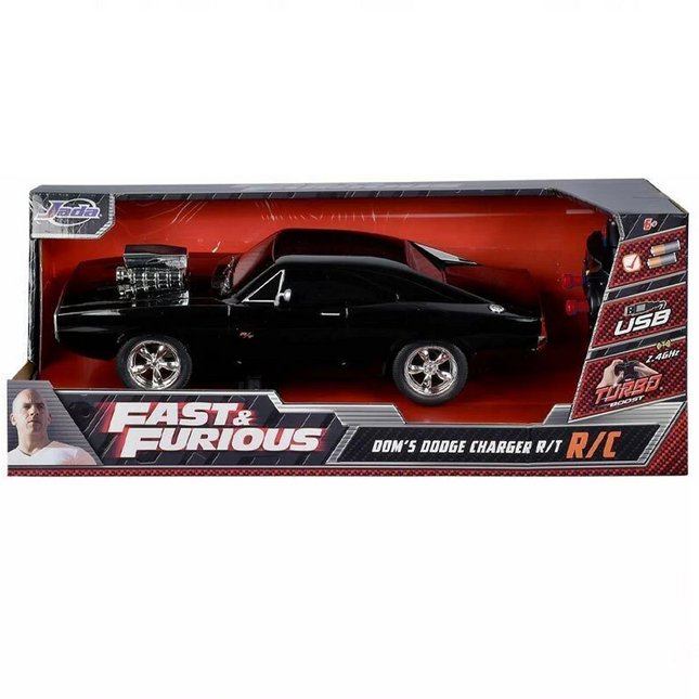 1:16 Fast &amp; Furious 1970 Remote Control Dom's Dodge Charger R/T Turbo Car