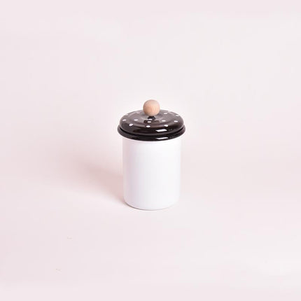 Enamel Jar No. 1 White Black