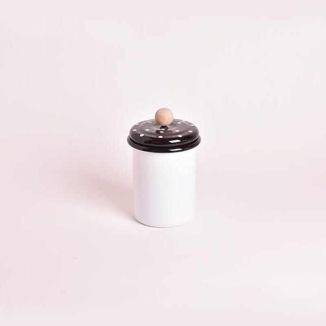 Enamel Jar No. 1 White Black