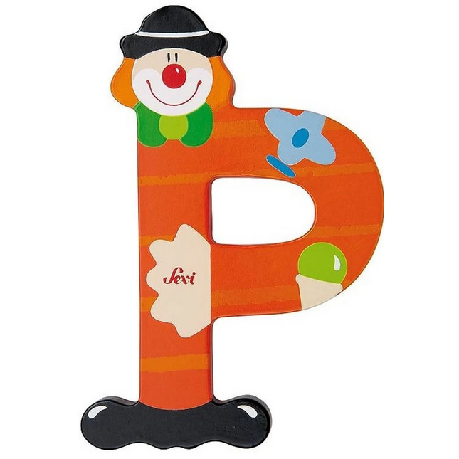 Clown Wooden Letter P