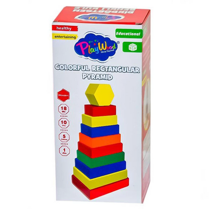 Playwood Wooden Rectangular Colored Tower