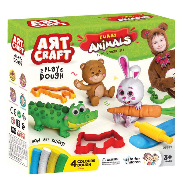 Art Craft Fun Animals Play Dough Set 11 Pieces