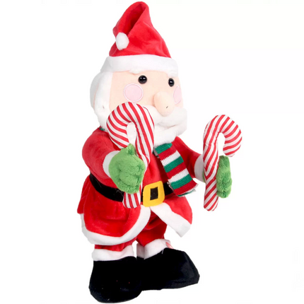 Christmas Dancing Plush Battery Operated Santa Claus with Cane