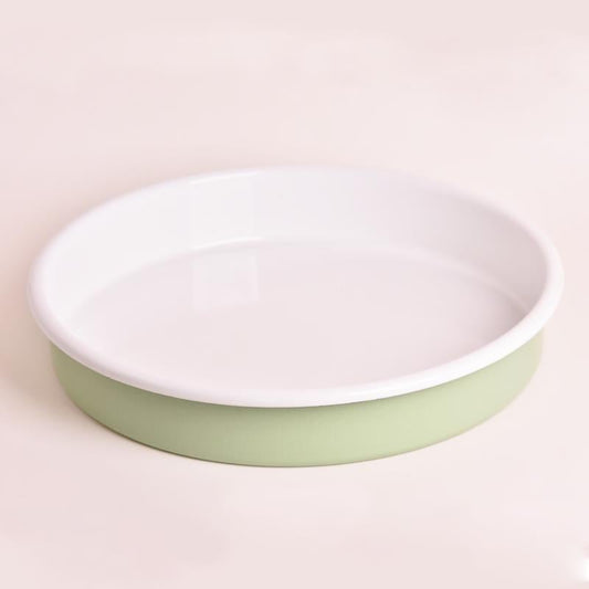 Enamel Round Baking Tray Nile Green