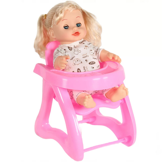 Maide Baby Wetting Her Bed With Her Hair in a High Chair